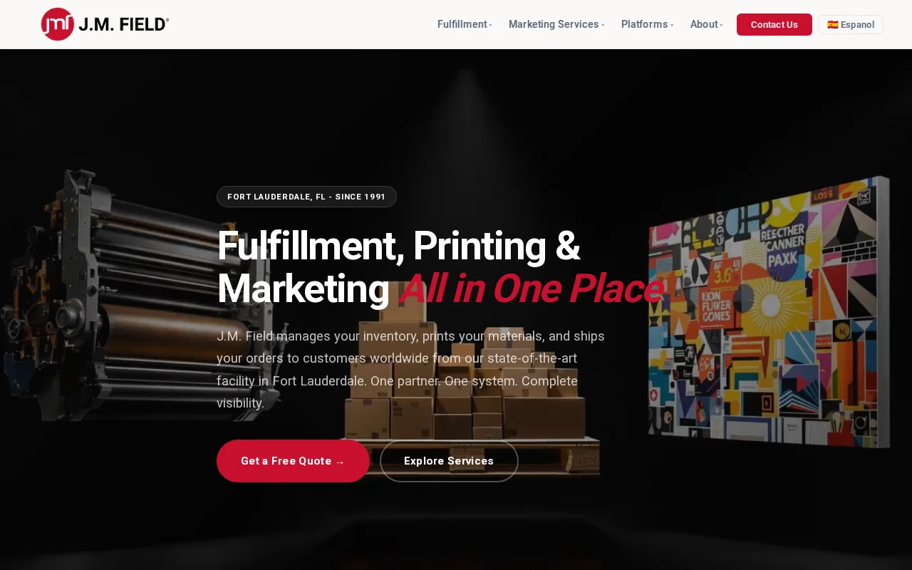 J.M. Field website screenshot