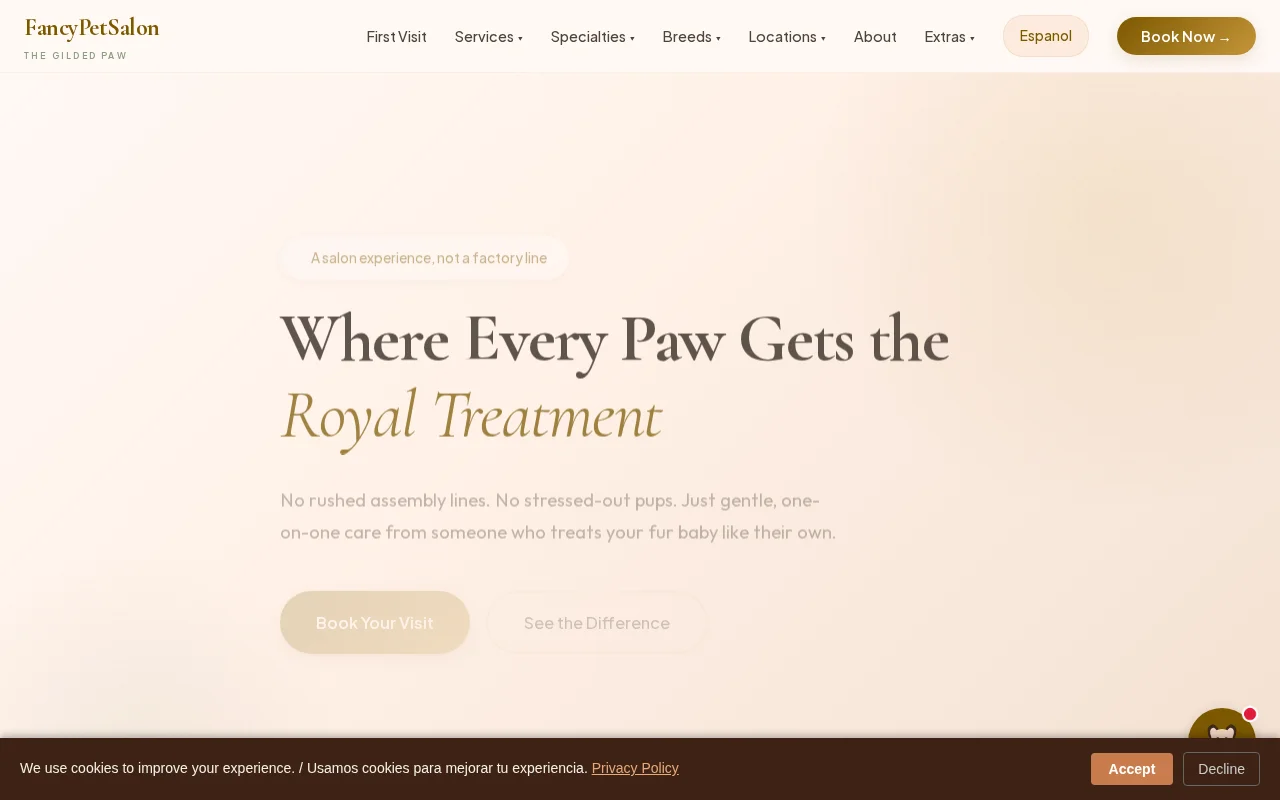 Fancy Pet Salon website screenshot